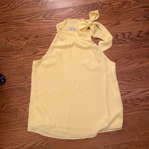 Yellow tie neck top